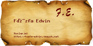 Füzfa Edvin névjegykártya